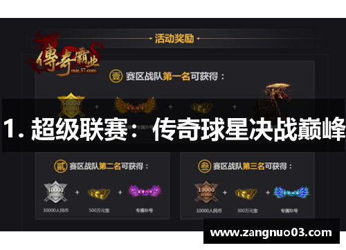 1. 超级联赛：传奇球星决战巅峰